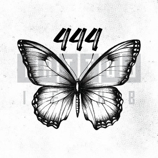 444 with butterfly tattoo idea design stencil png