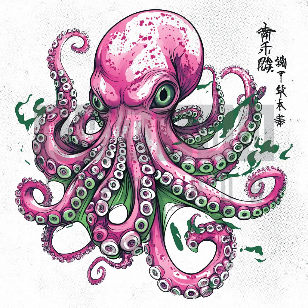 japanese octopus tattoo idea design stencil png