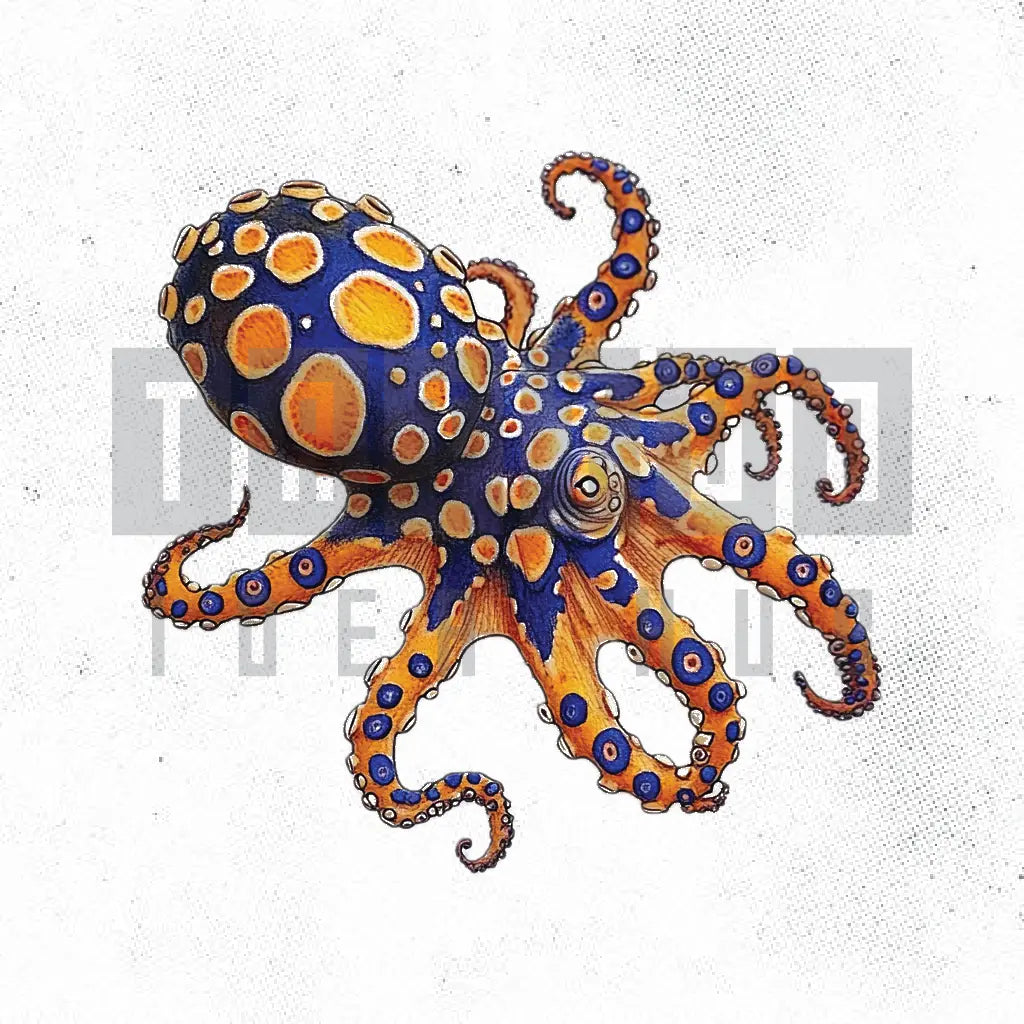 blue ringed octopus tattoo idea design stencil png