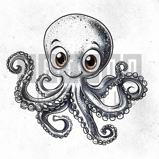 cute octopus tattoo idea design stencil png