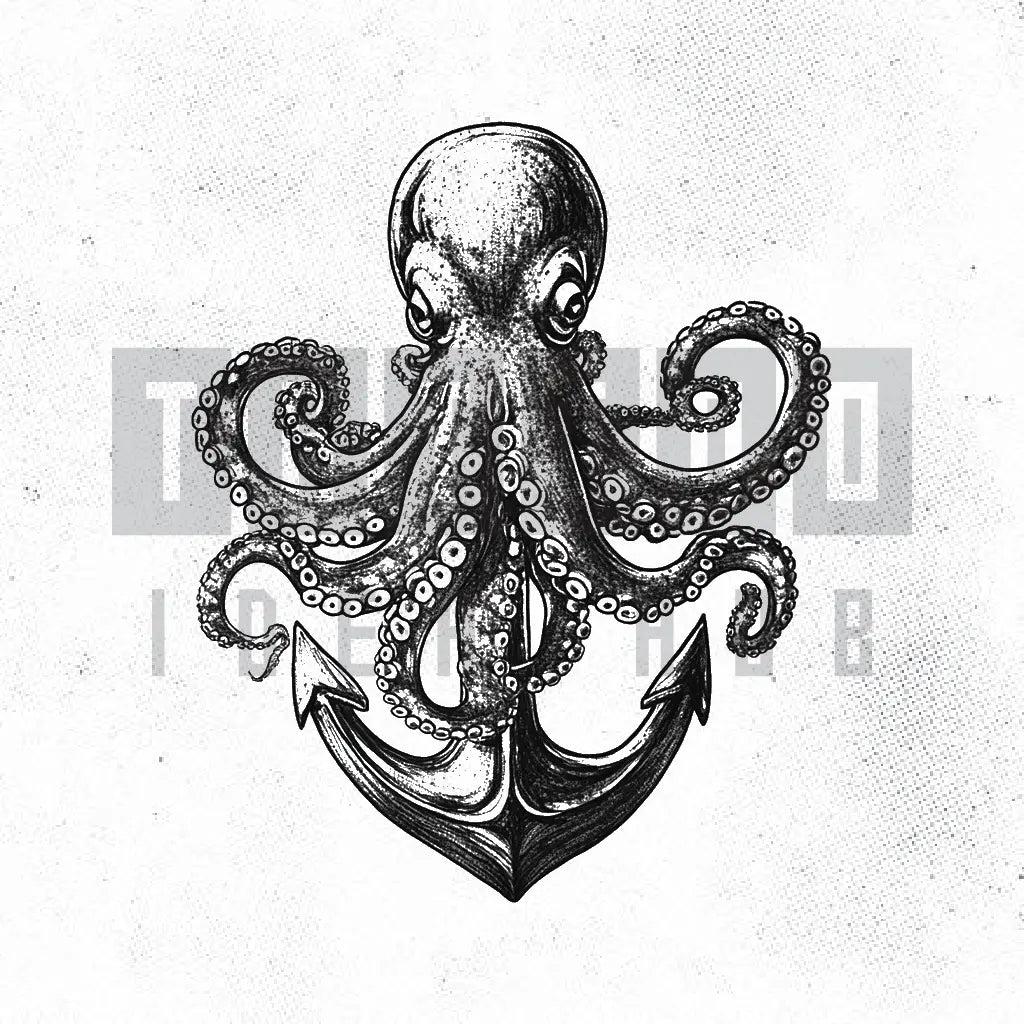 octopus anchor tattoo idea design stencil png