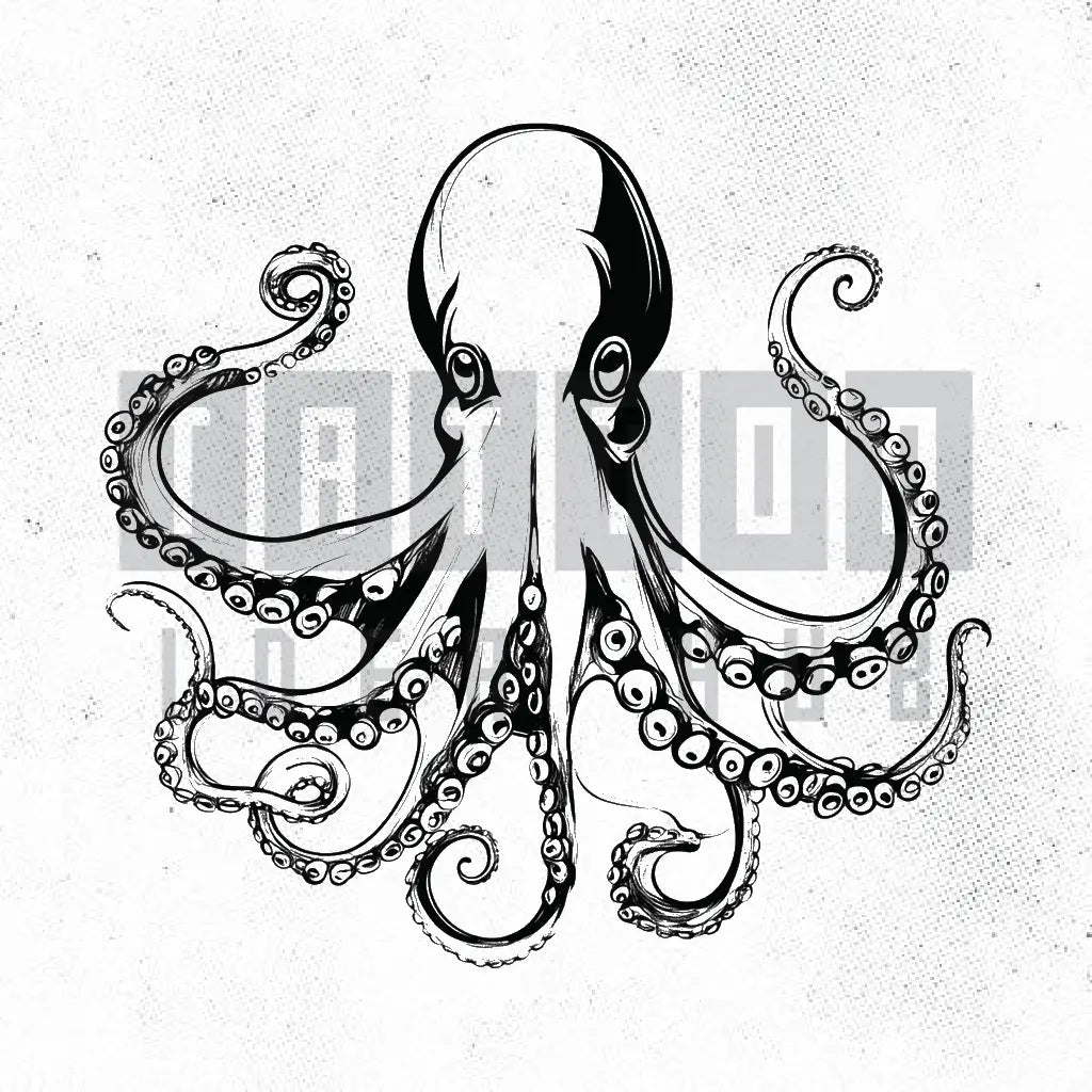 octopus outline tattoo idea design stencil png