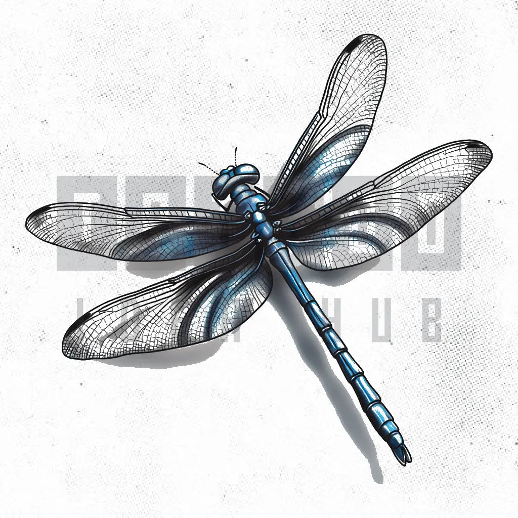 3d dragonfly tattoo idea design stencil png