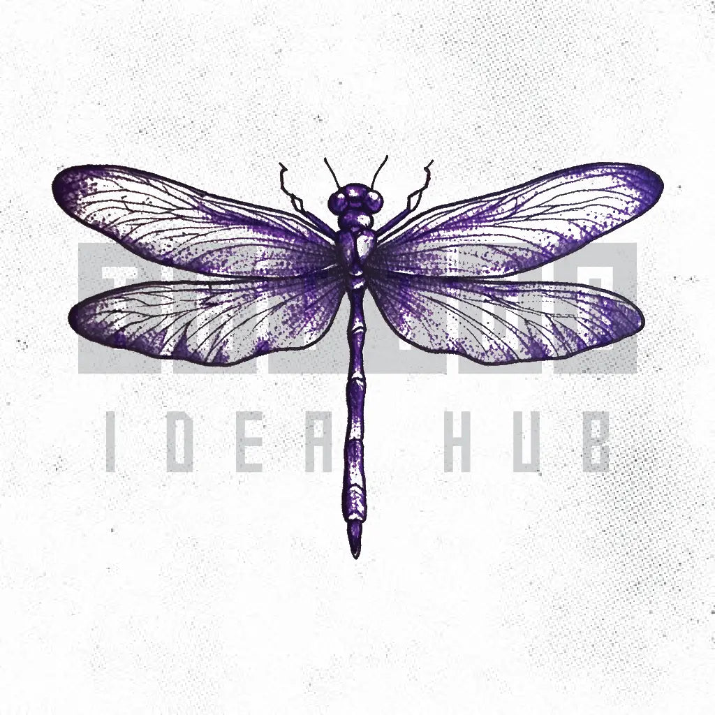 purple dragonfly tattoo idea design stencil png