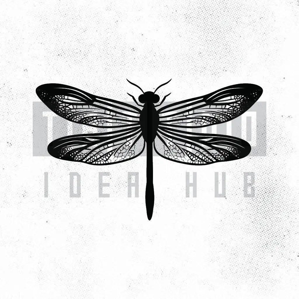 small dragonfly tattoo idea design stencil png