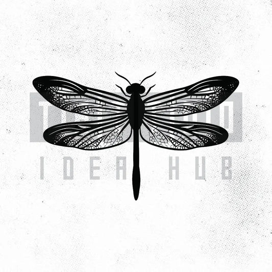 small dragonfly tattoo idea design stencil png