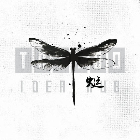 chinese dragonfly tattoo idea design stencil png