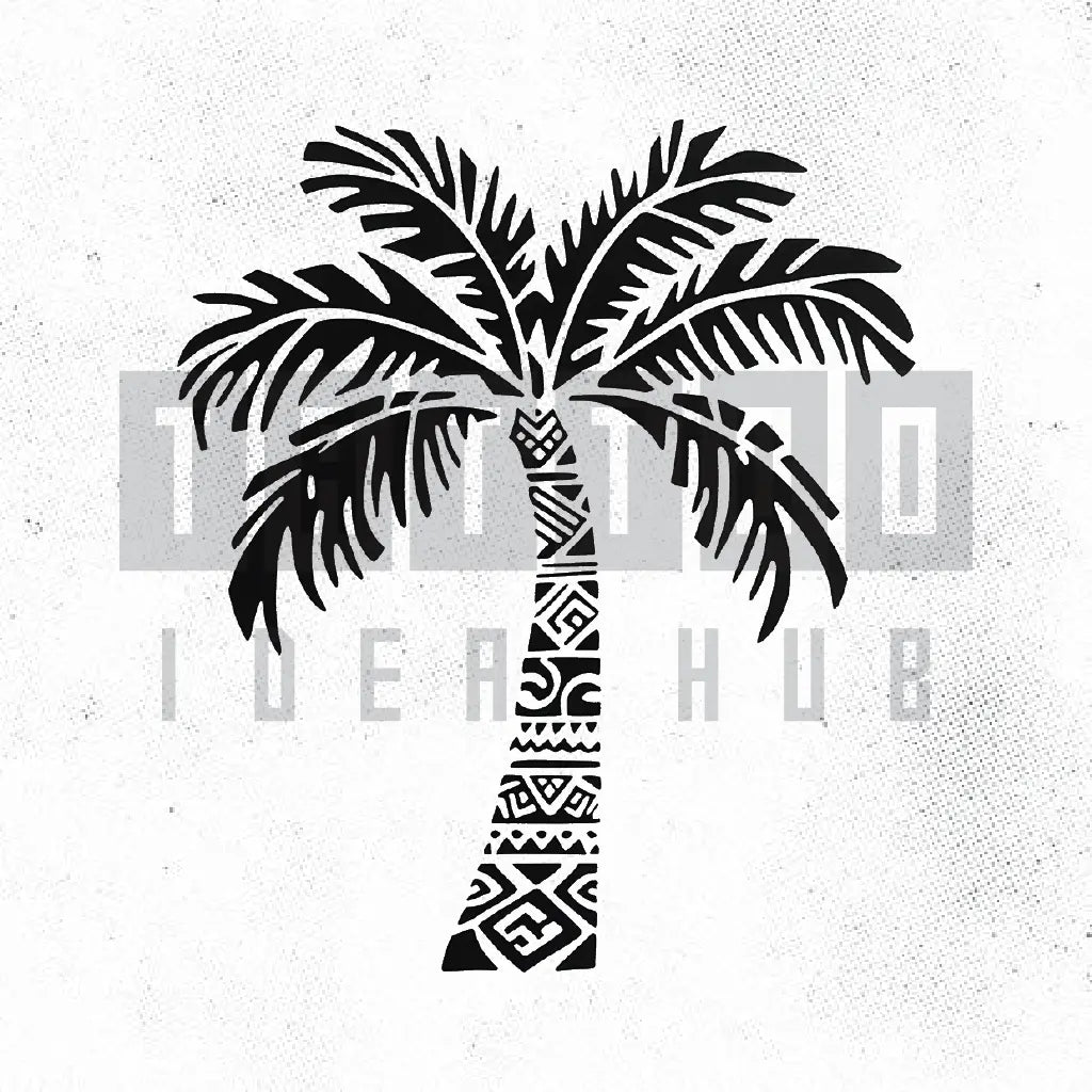 tribal palm tree tattoo idea design stencil png