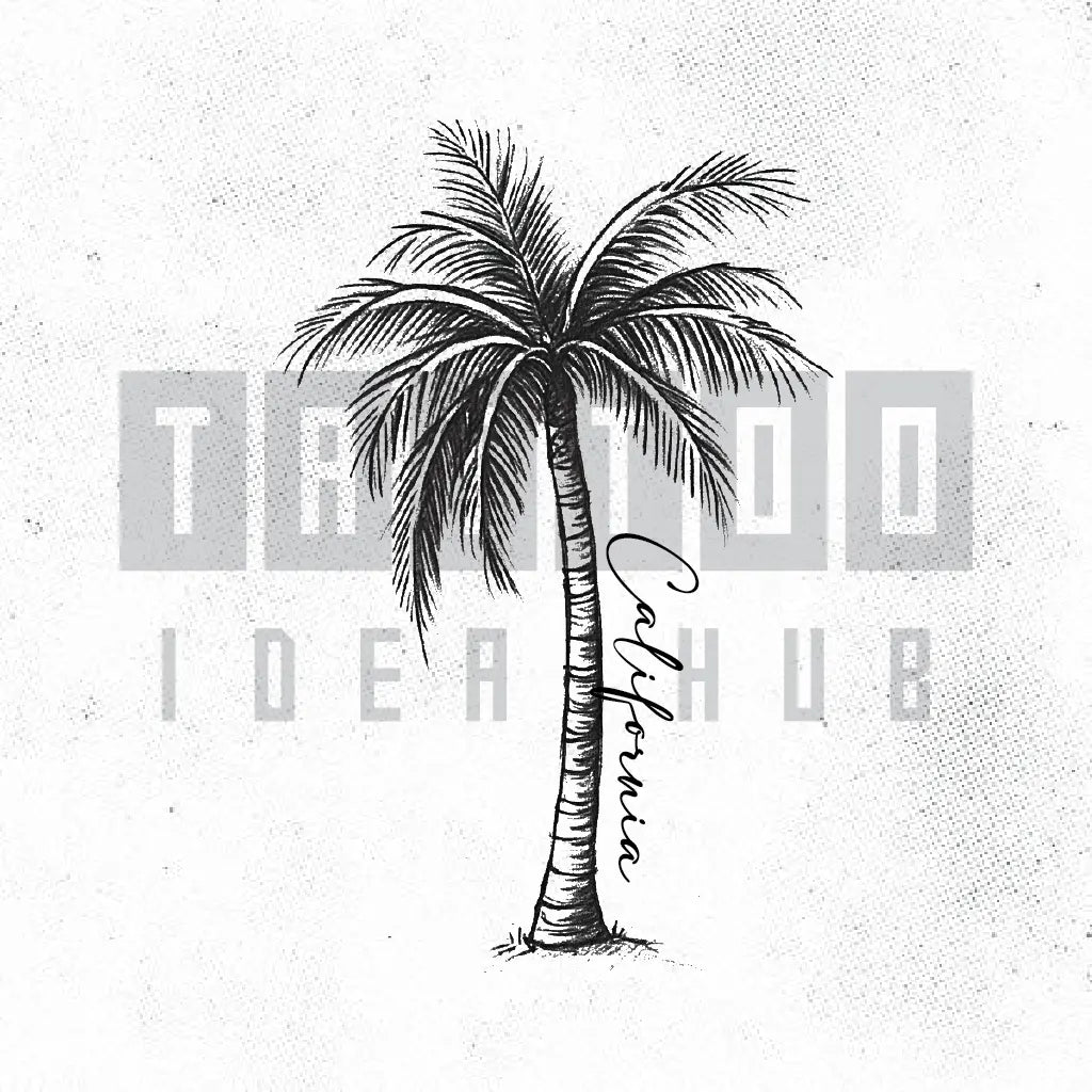 california palm tree tattoo idea design stencil png