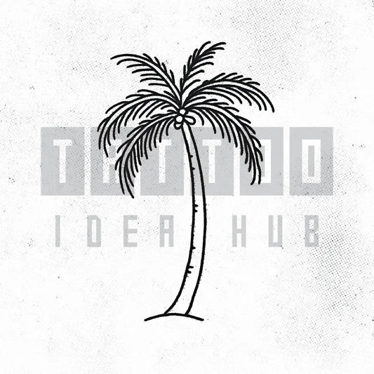 small palm tree outline tattoo idea design stencil png