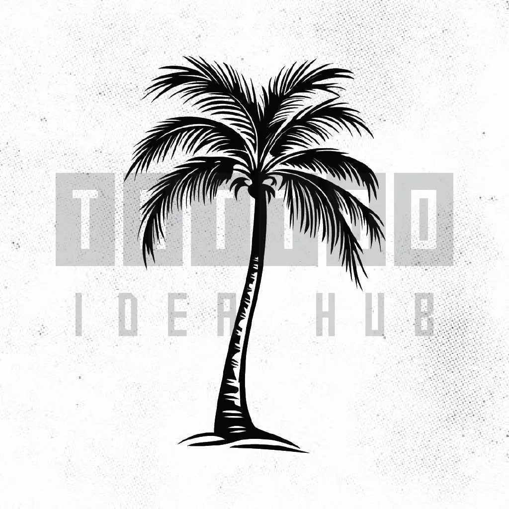 minimalist palm tree tattoo idea design stencil png