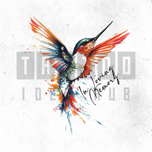 hummingbird memorial tattoo idea design stencil png