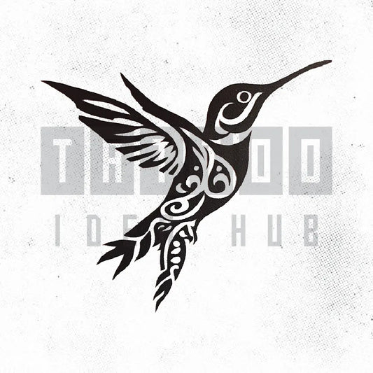 tribal hummingbird tattoo idea design stencil png