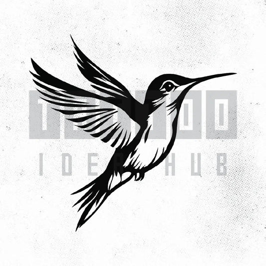 simple hummingbird minimalist tattoo idea design stencil png