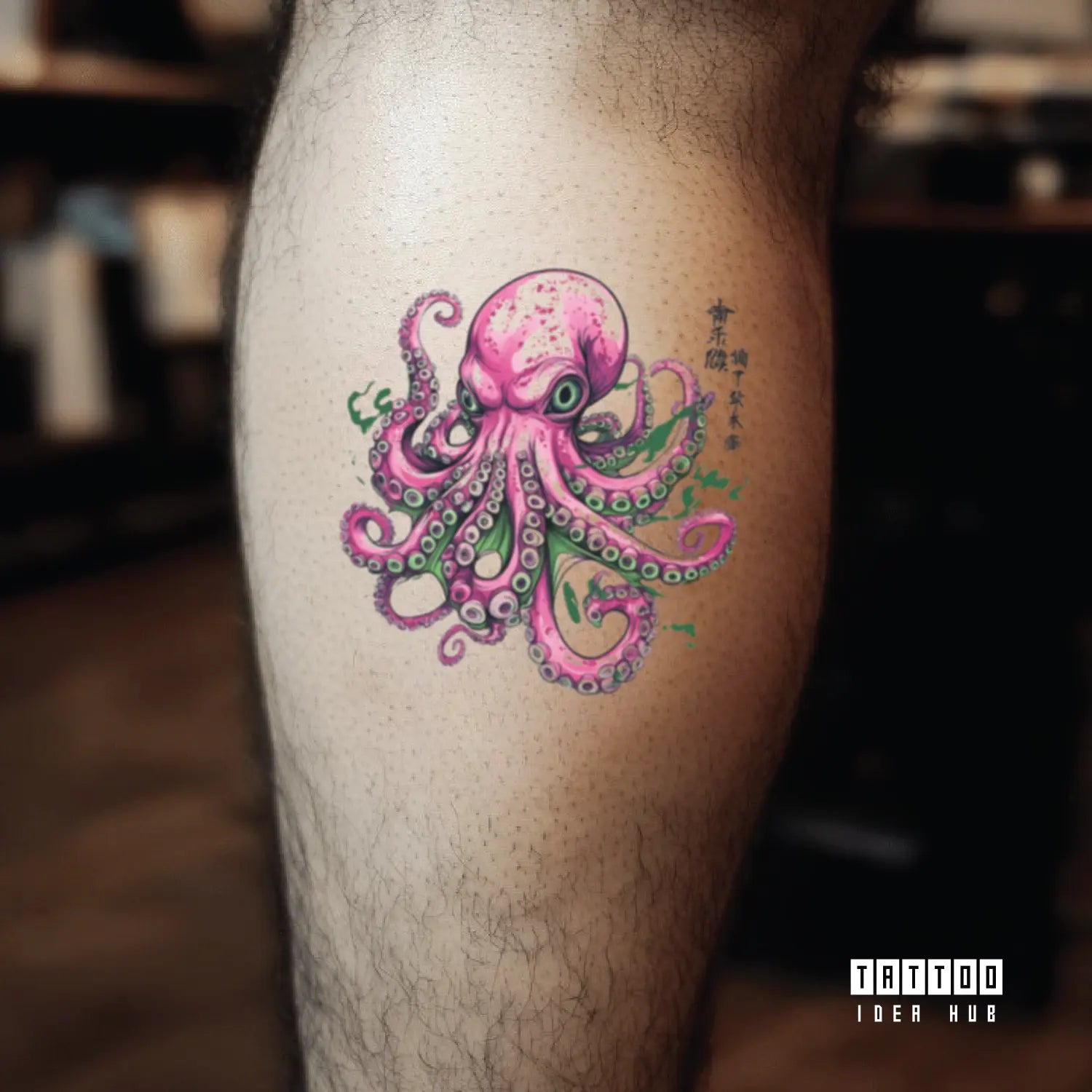 japanese octopus leg temporary tattoo idea design