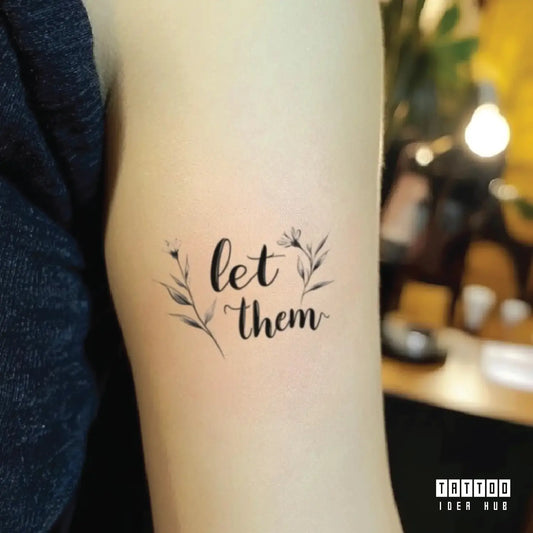 let them dandelion bicep temporary tattoo idea design