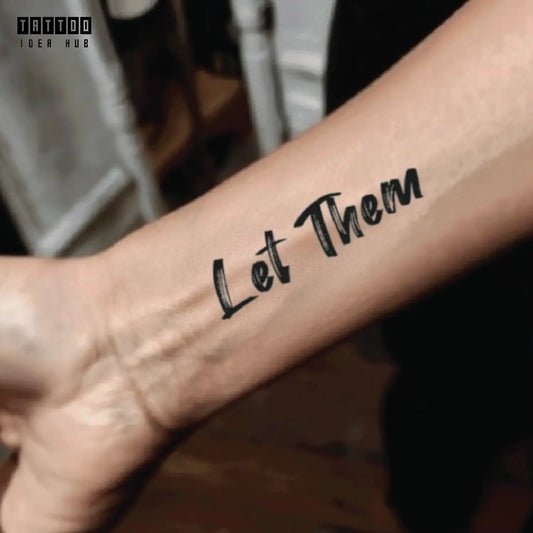 let them brush style wrist temporary tattoo idea design