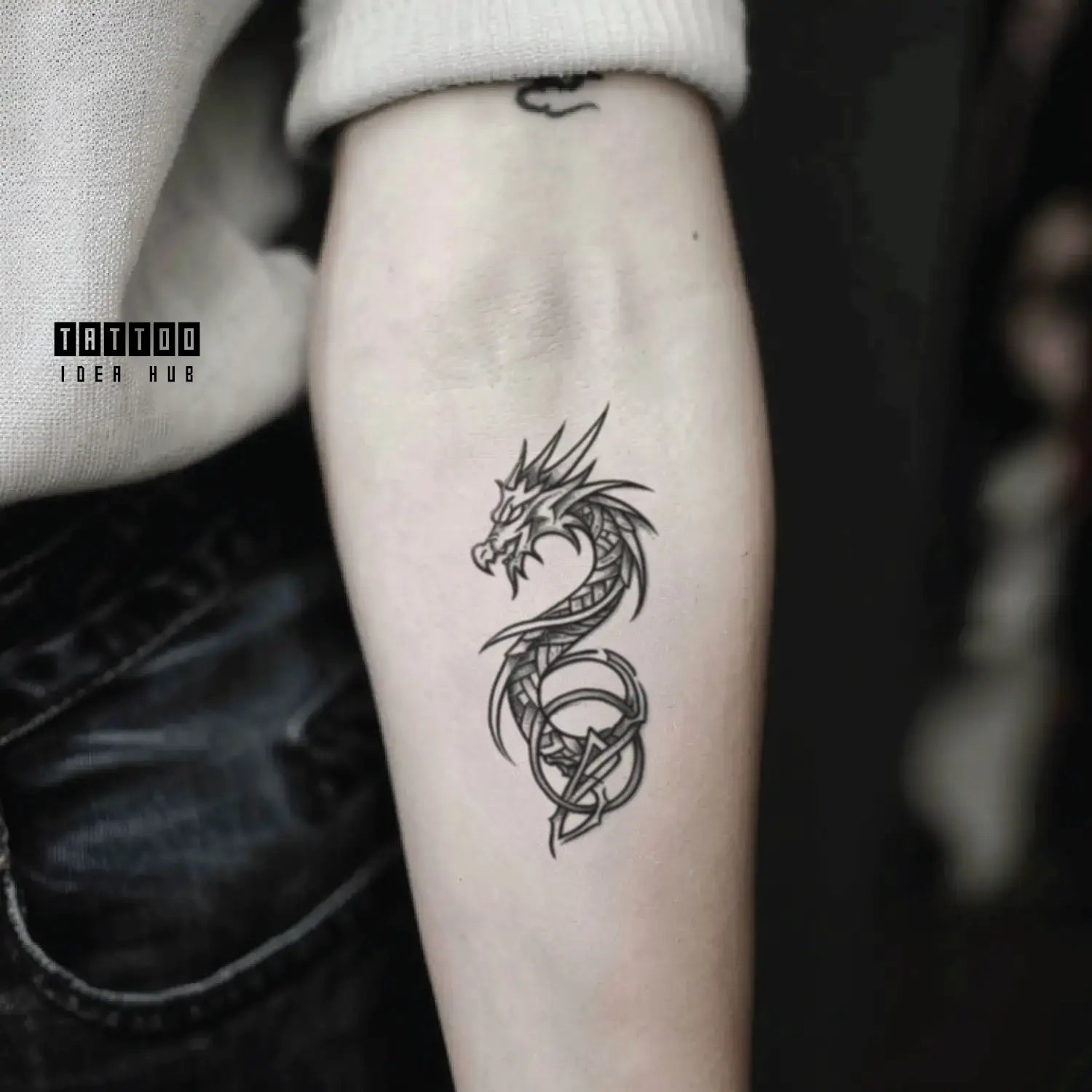 celtic dragon forearm temporary tattoo idea design