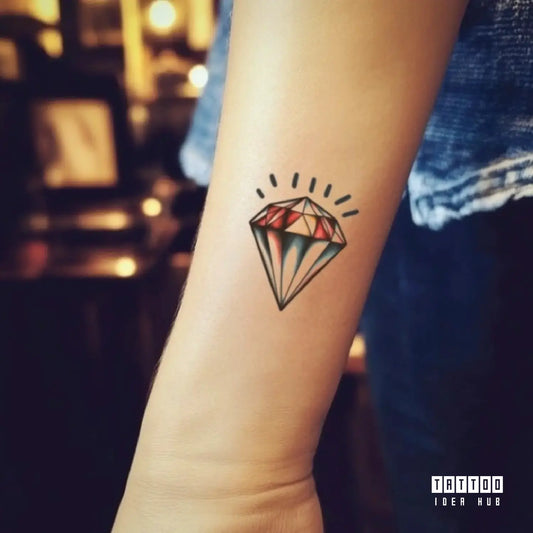 traditional diamond wrist temporary tattoo idea design