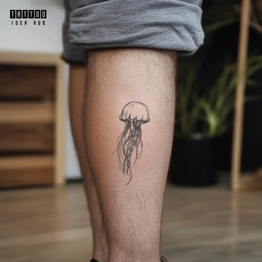 box jellyfish leg temporary tattoo idea design