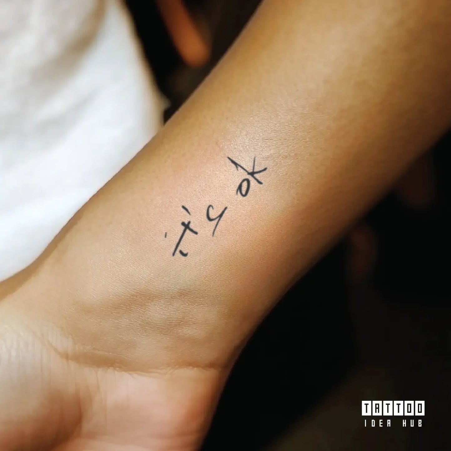 it's ok wrist temporary tattoo idea design