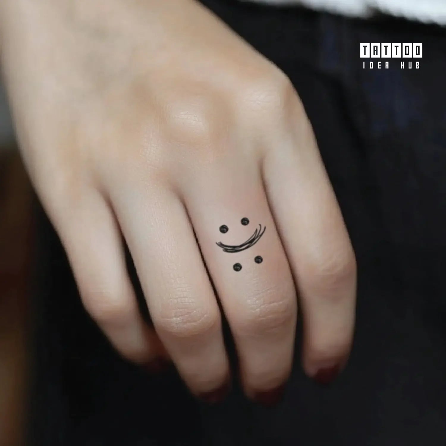 happy sad face finger temporary tattoo idea design