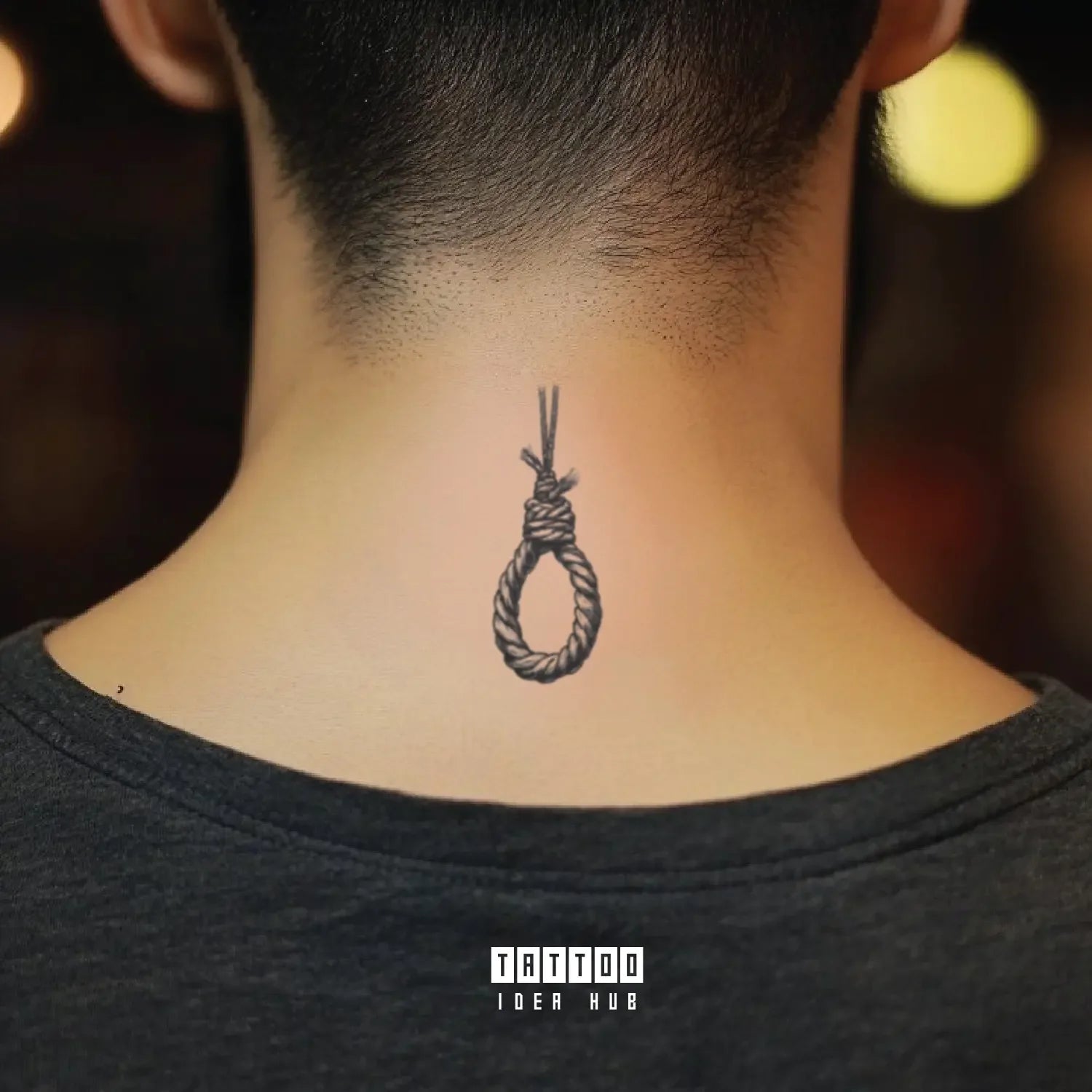 noose neck temporary tattoo idea design