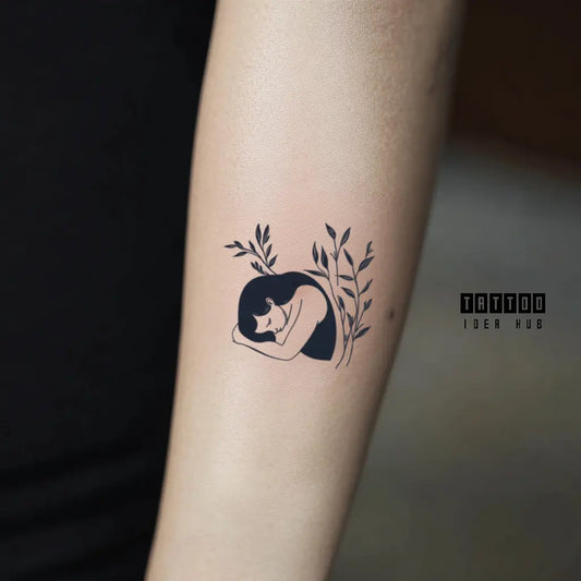 postpartum depression forearm temporary tattoo idea design